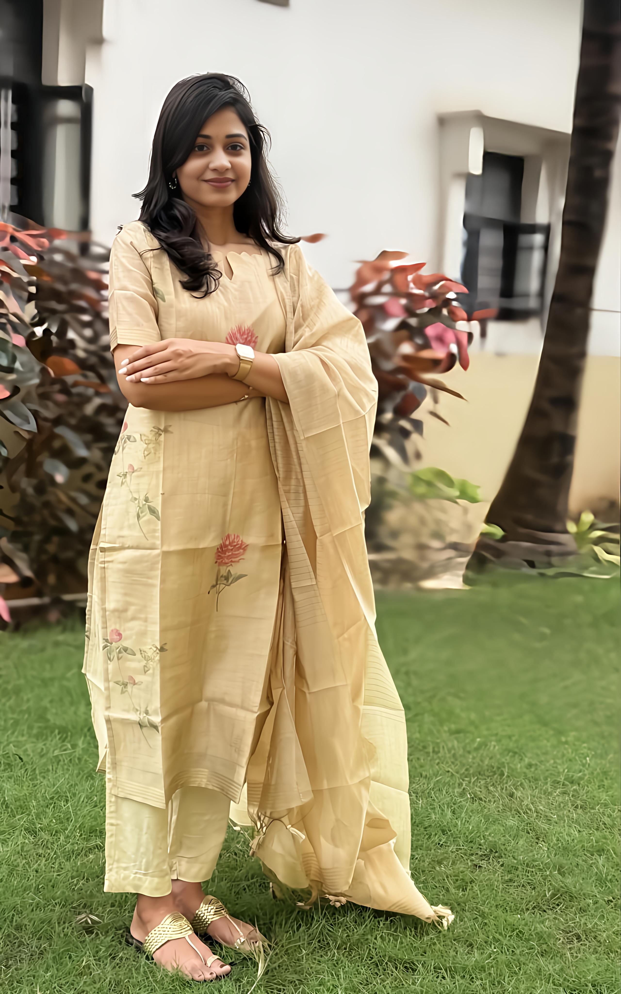 Tissue Silk Kurti Pant And Dupatta