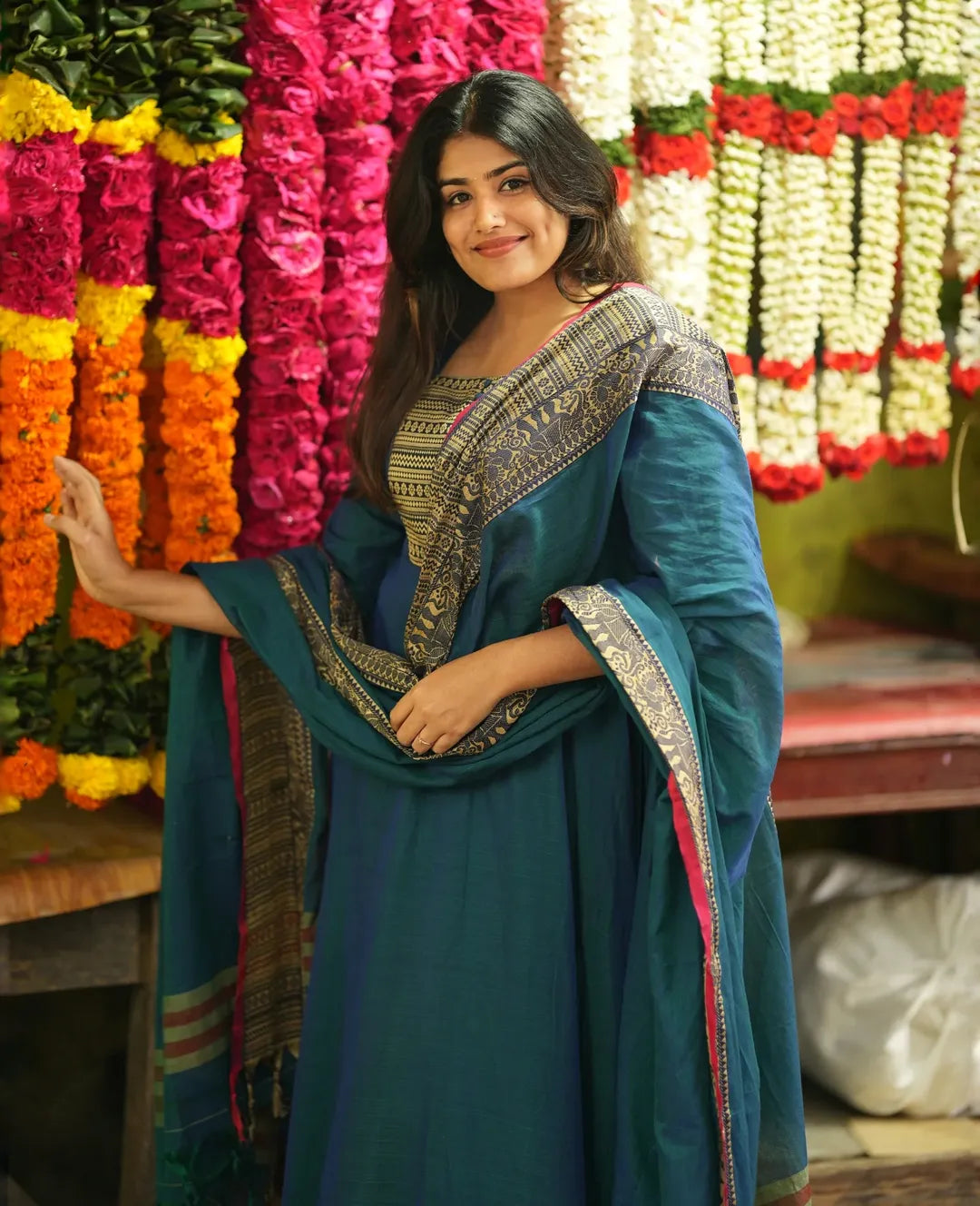 Narayanpet Anarkali Kurta & Dupatta Set