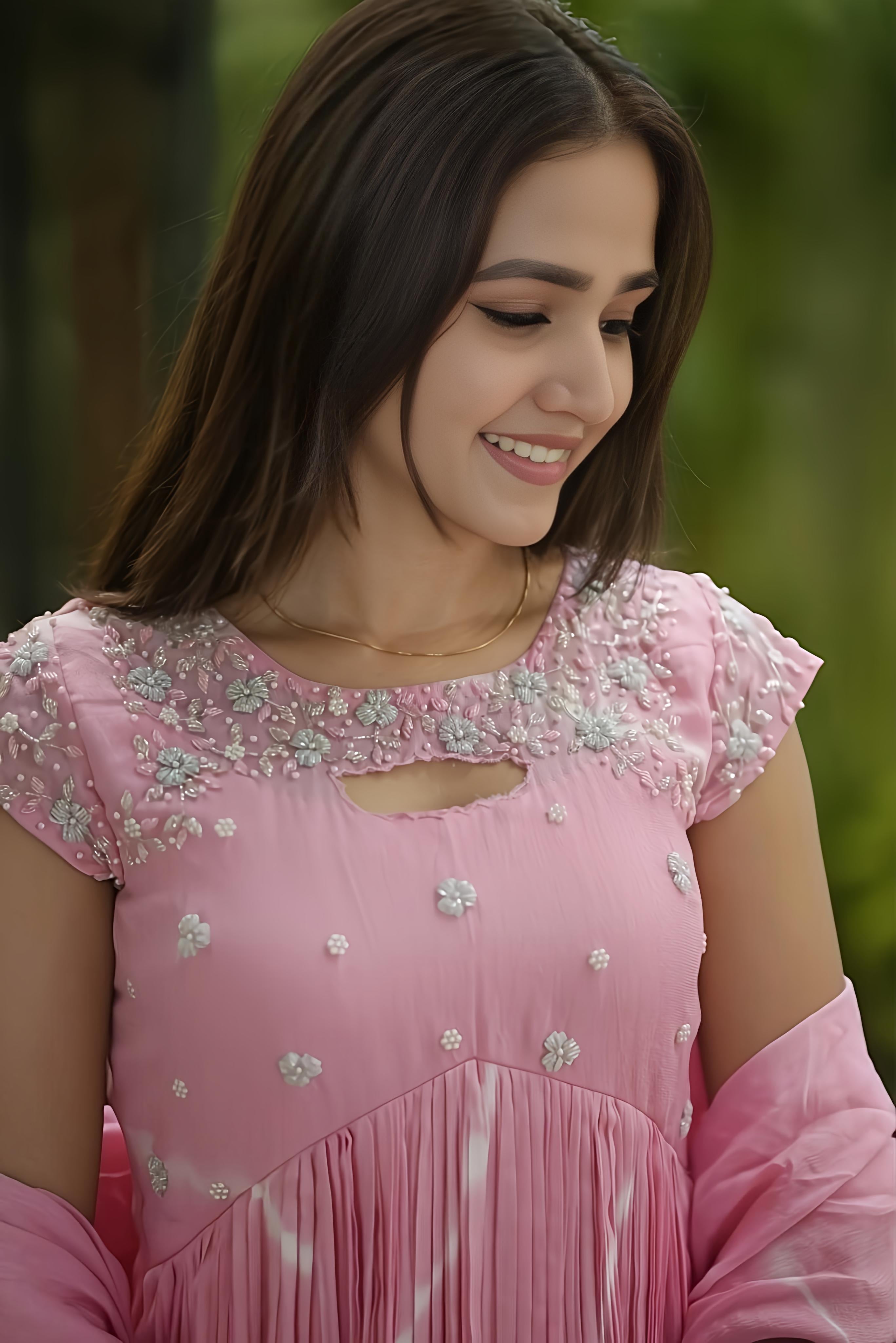 Blooming In Blush Tones Kurti Set