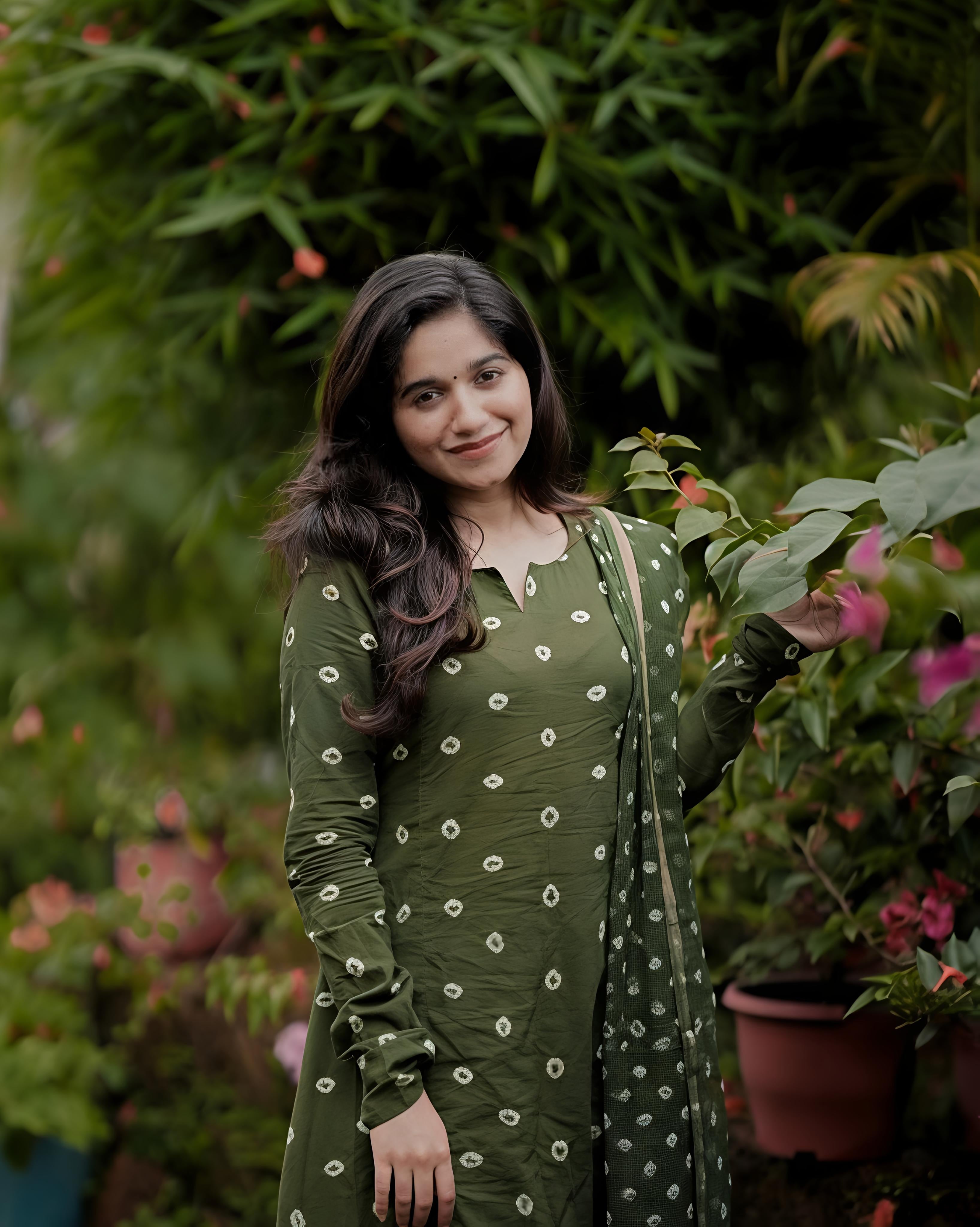 Green Bandhani Stitched Salwar Set