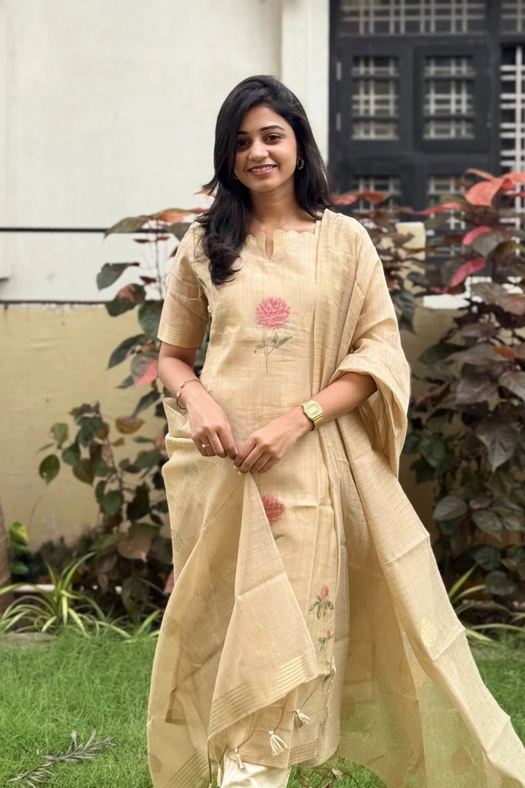 Tissue Silk Kurti Pant And Dupatta