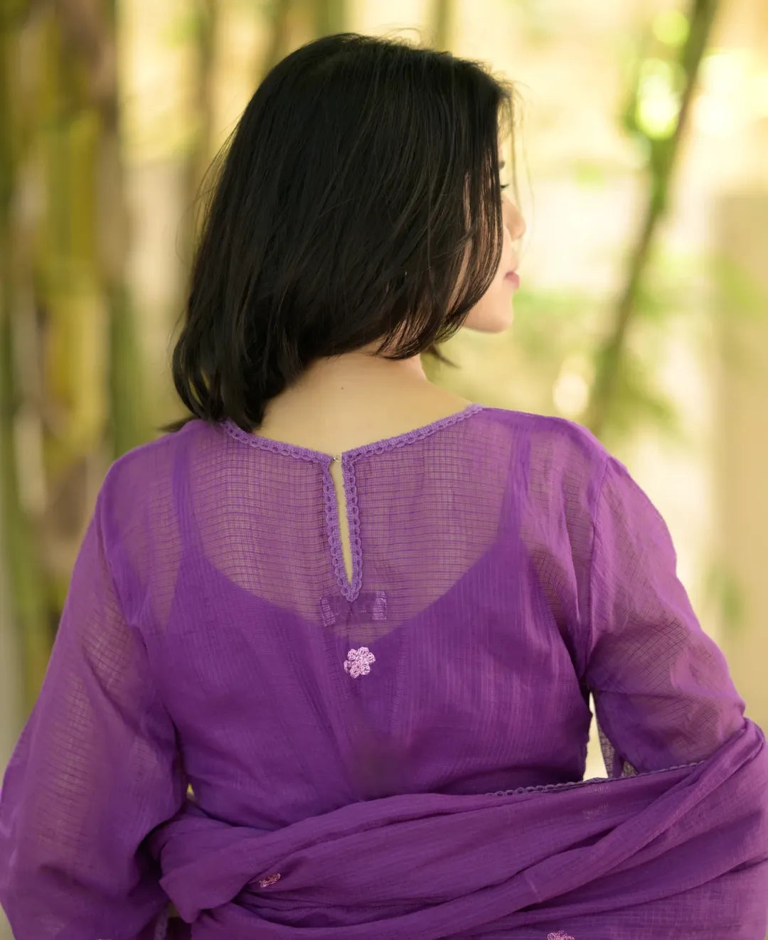 Mehrang Purple Chanderi Kurta Set